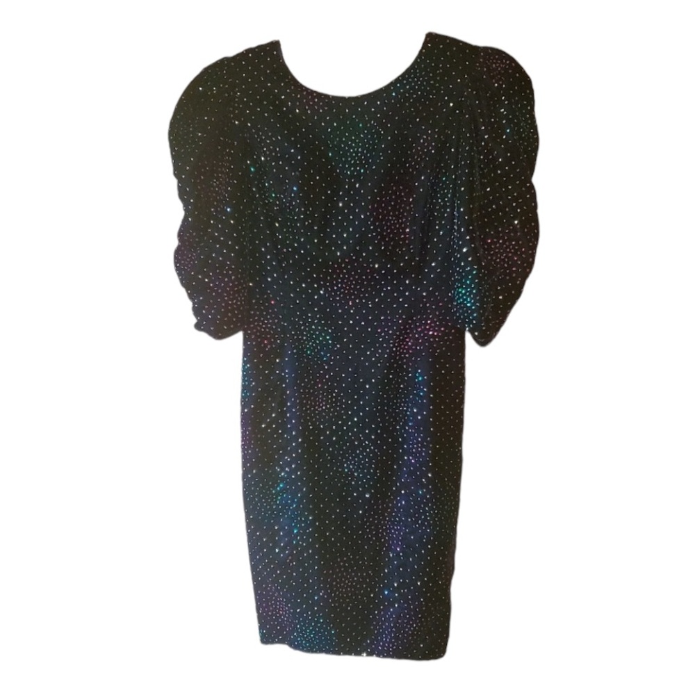 1980s Multi-Color, Sequin?, Velvet Party Dress